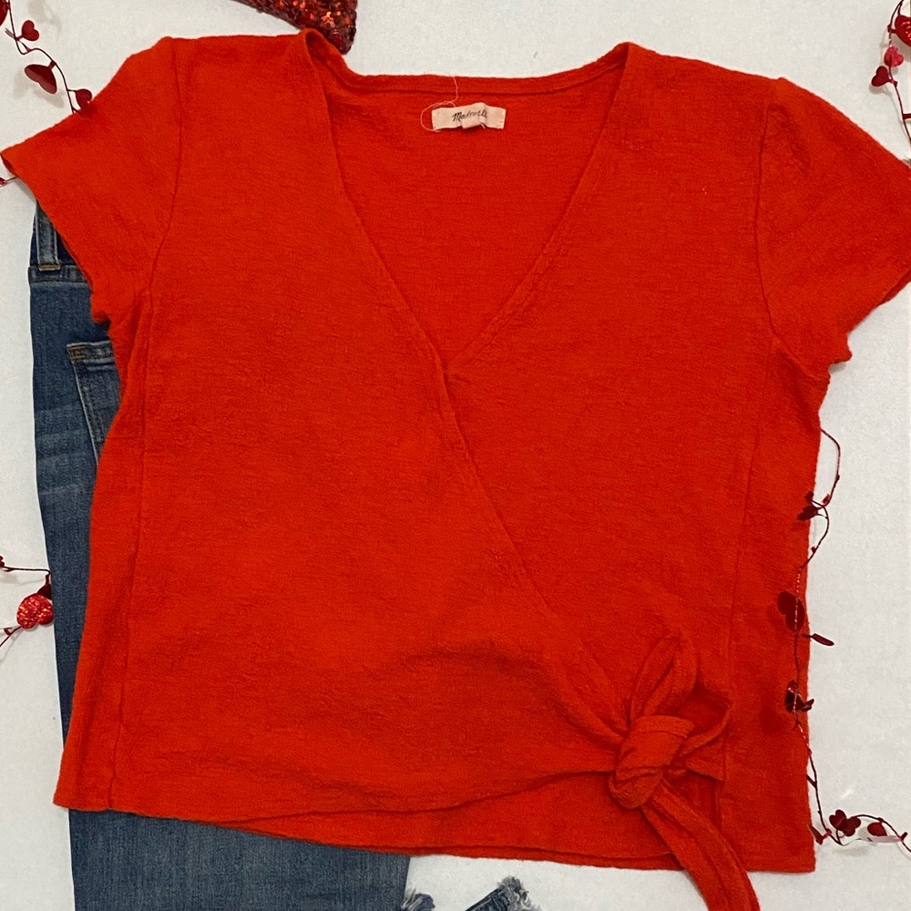 Madewell side tie blouse
